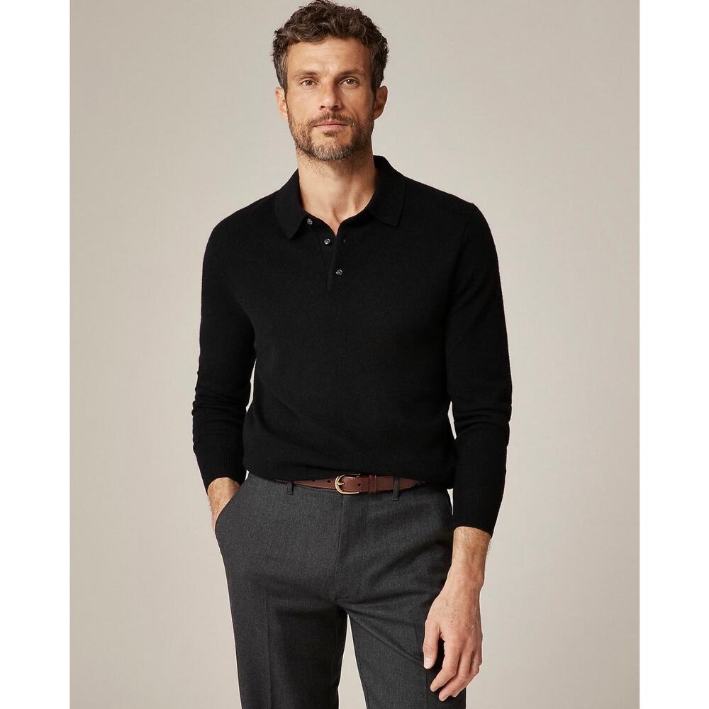 J. Crew Cashmere collared sweater-polo in Black NWT size Medium